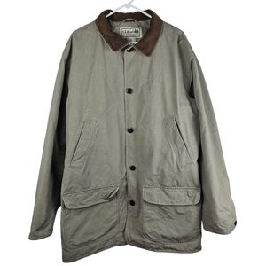 L.L. Bean Men's Beige Barn/Field Jacket Coat SzXL Tall Reg Coduroy Collar Lined